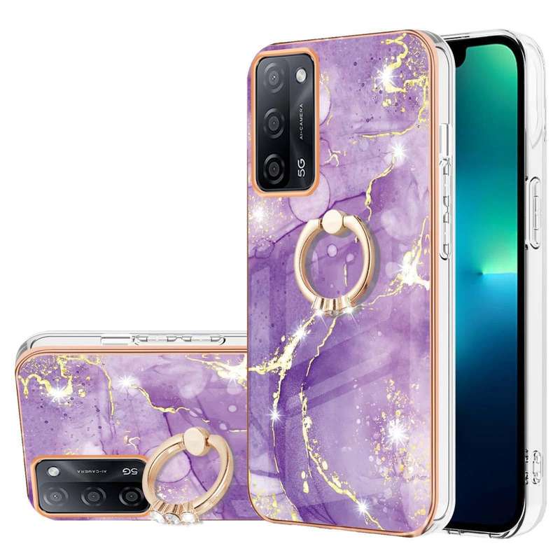 For OPPO A53s 5G / A55 5G / A54 4G / A16 / A54s Electroplating Marble Pattern IMD TPU Phone Case ...