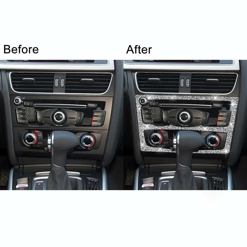 For Audi Q5 / A4L Car Center Control Panel Type B Diamond Decoration Sticker, Left and Right Drive