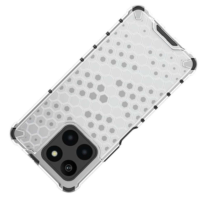 For Honor X6A 4G Shockproof Honeycomb Phone Case(Red)