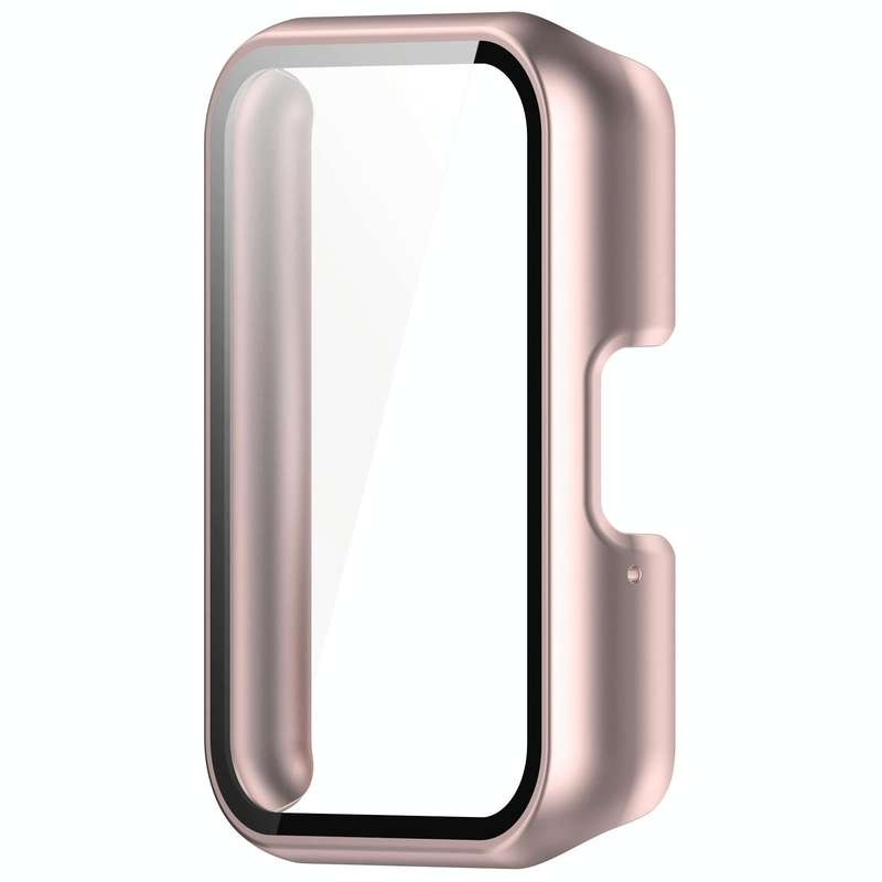For Samsung Galaxy Fit 3 SM-R390 PC + Tempered Glass Film Integrated Watch Protective Case(Pink)