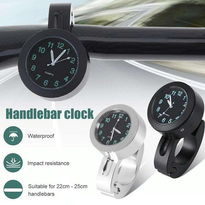 Motorcycle Bike Modified Handlebar Clock Watch(White)
