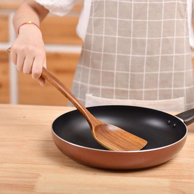 Non-Stick Pot Wood Spoon Teak Scoop Tableware Small Spoon