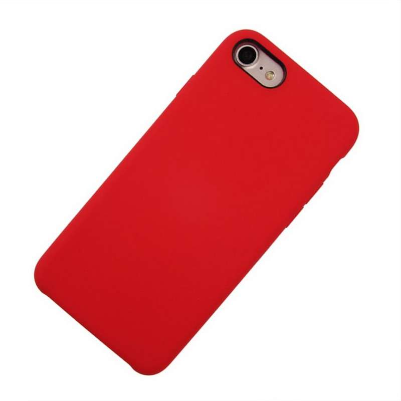 For iPhone SE 2020 & 8 & 7 Pure Color Liquid Silicone + PC Shockproof Defender Case(Red)