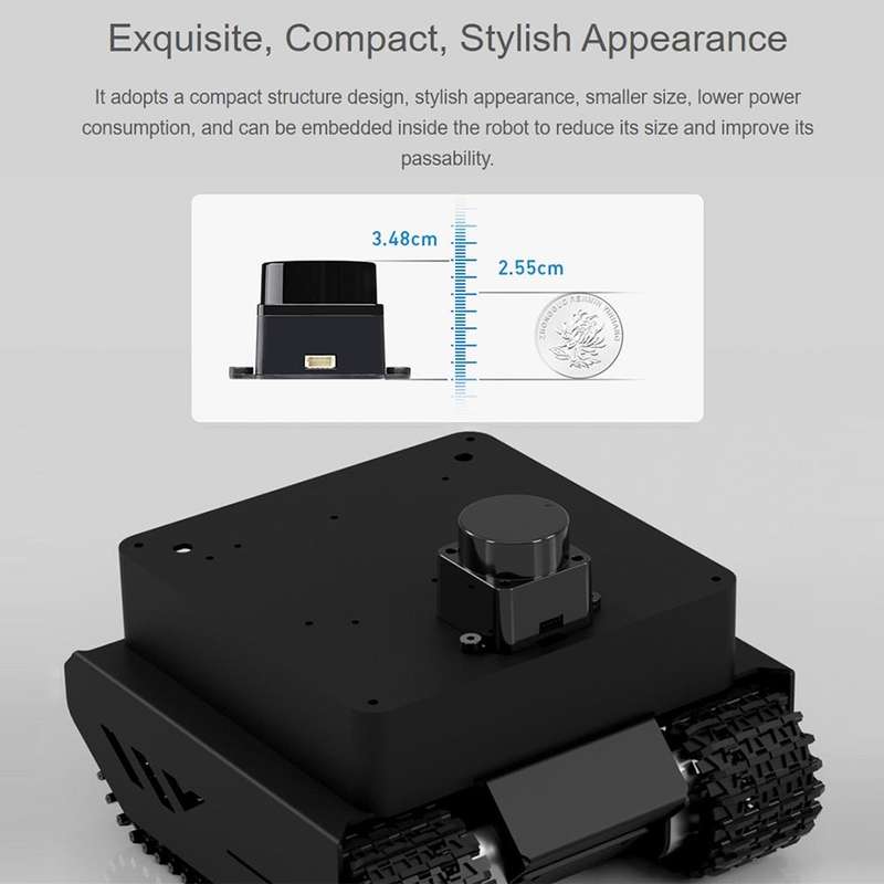 Waveshare D300 Developer Kit, DTOF Laser Ranging Sensor, 360 Omni-Directional Lidar, UART Bus
