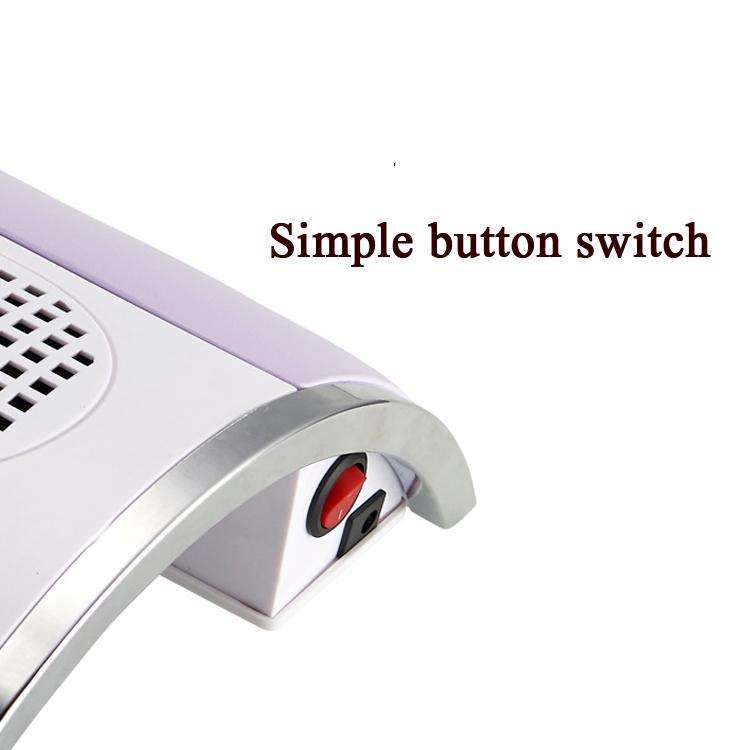 80W Nail Vacuum Cleaner Desktop Fan Vacuum Cleaner,EU Plug(White)