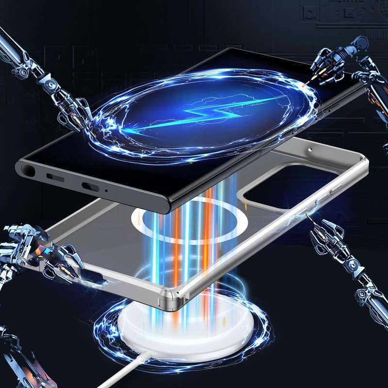 For Samsung Galaxy S22 Ultra 5G MagSafe Magnetic PC Phone Case(Silver)
