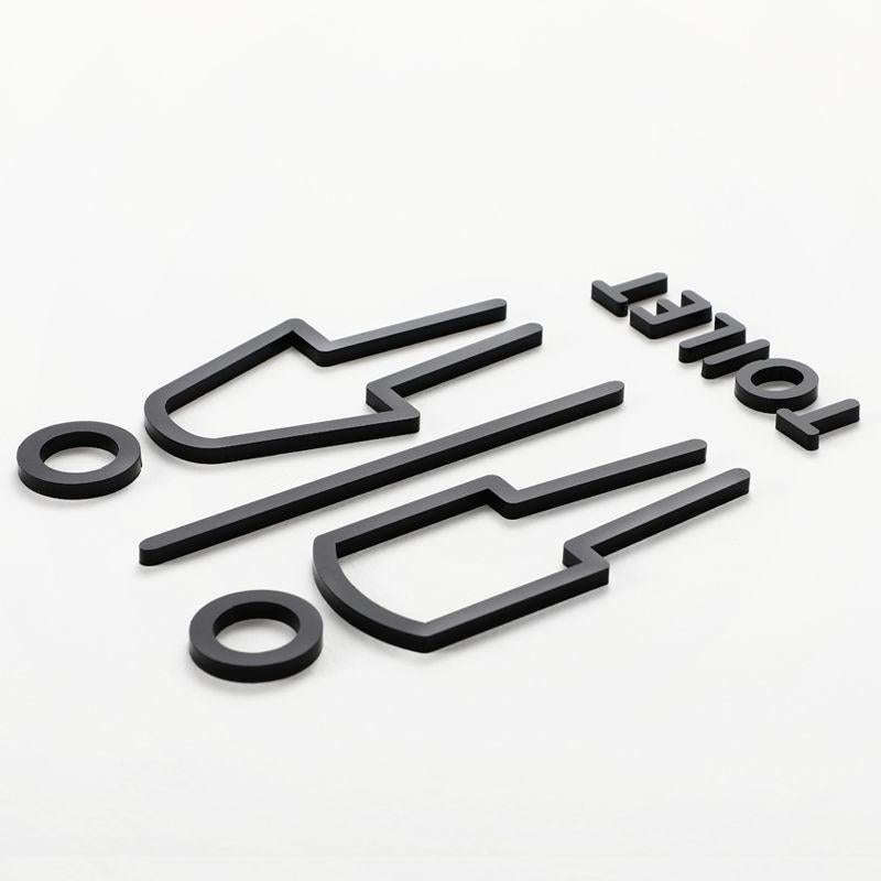 19 x 14cm Personalized Restroom Sign WC Sign Toilet Sign,Style: Tie-Black Separate