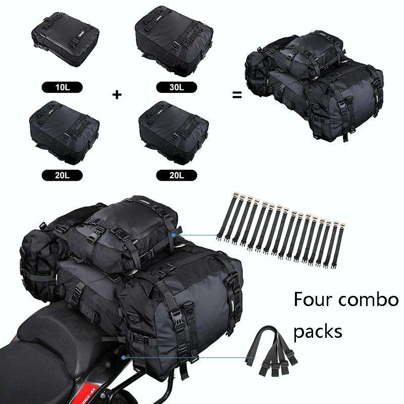 Rhinowalk Multi-Function Motorcycle Rear Seat Bag Combination Rear Shelf Pannier, Colour: Yellow 10L