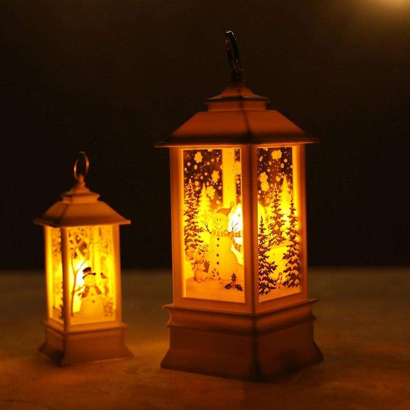 Gold Angel Pattern Christmas Simulation Flame LED Lamp Desktop Decoration