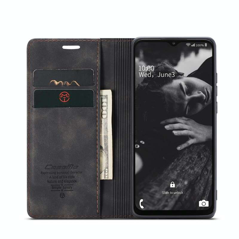 For Samsung Galaxy A23 CaseMe 013 Multifunctional Horizontal Flip Leather Phone Case(Black)