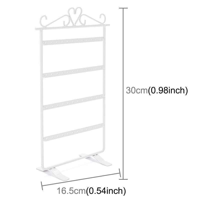 Earrings Necklace Jewelry Stand Holder Display Rack(White)