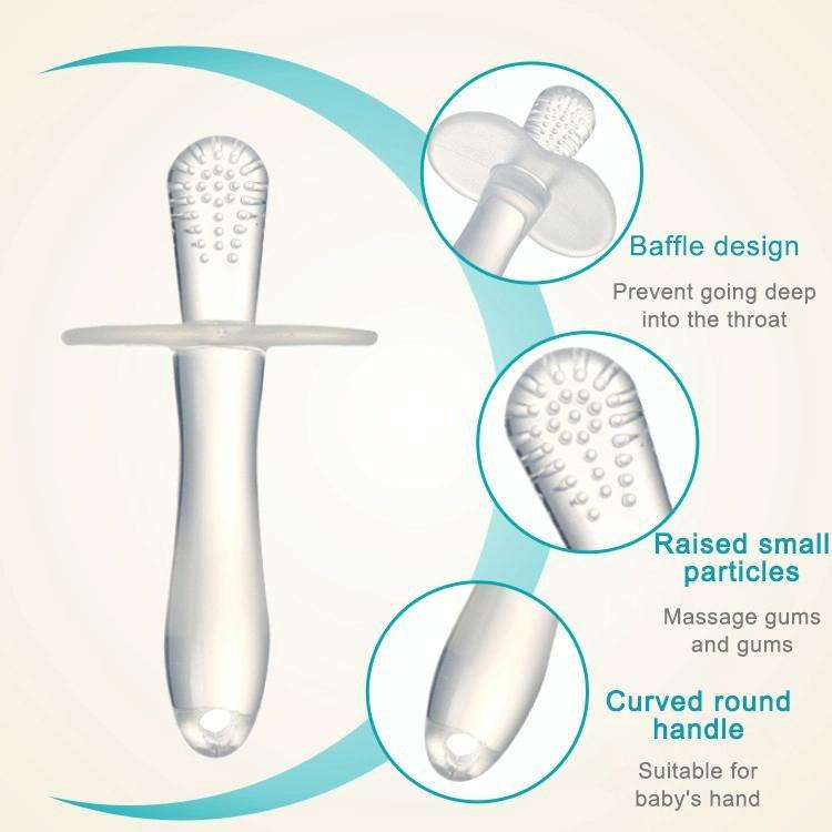 Baby Silicone Molar Stick Baby all Silicone Molar Stick Bite Teether(Transparent)