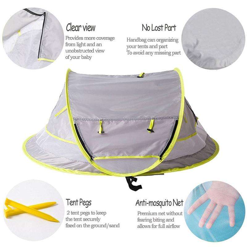 Travel Mosquito Net Ultralight Wei Portable baby beach tent(Gray)