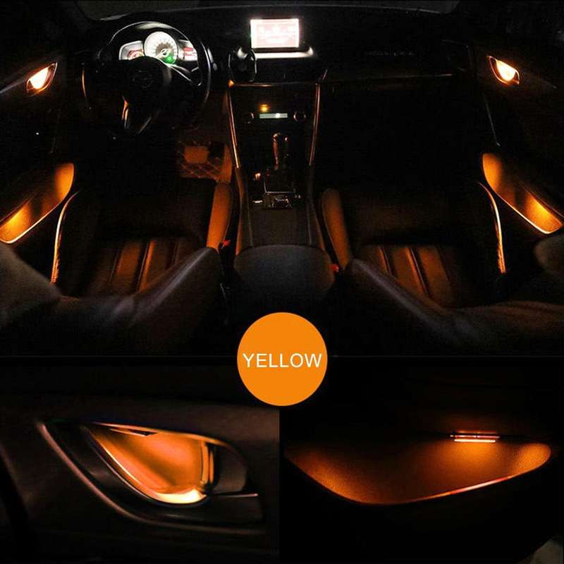 4 PCS Universal Car LED Inner Handle Light Atmosphere Lights Decorative Lamp DC12V / 0.5W Cable L...