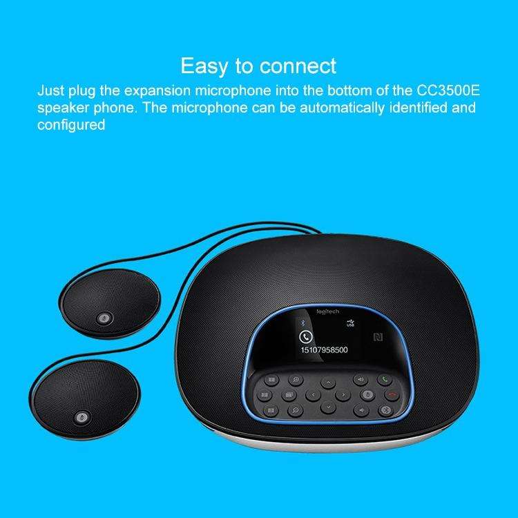 Logitech CC3500e Extended Microphone STMP100 Conference System Omnidirectional Mic(Black)