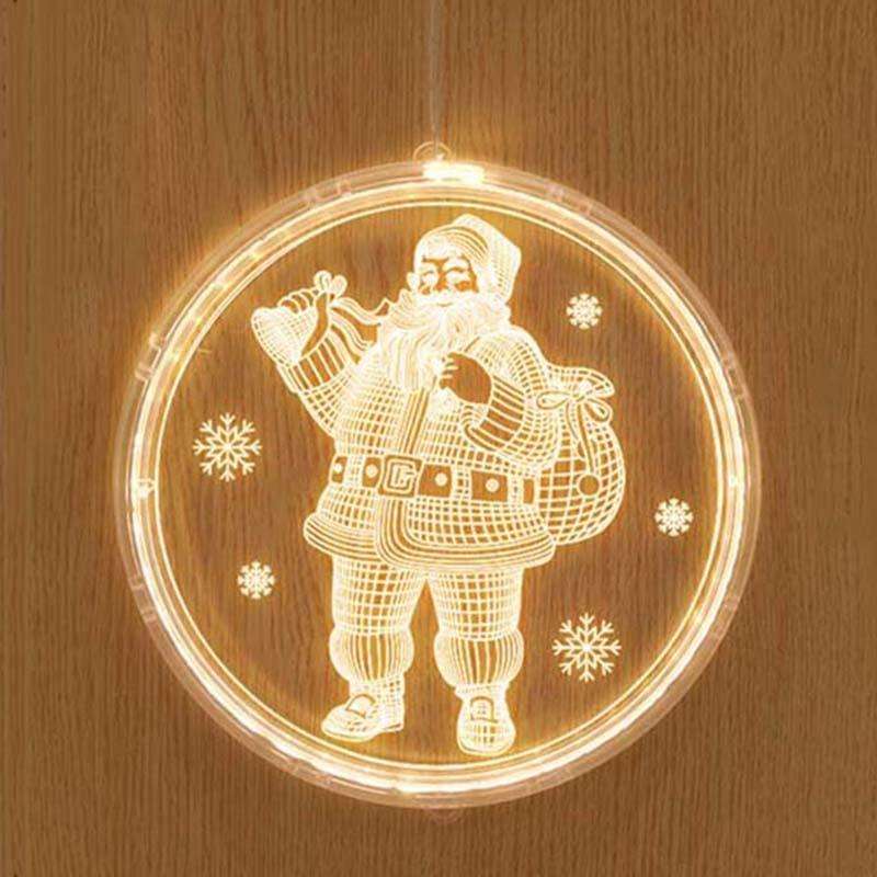 Christmas Decoration Light LED Holiday 3D Hanging Lamp, Power:Battery(Santa Claus)