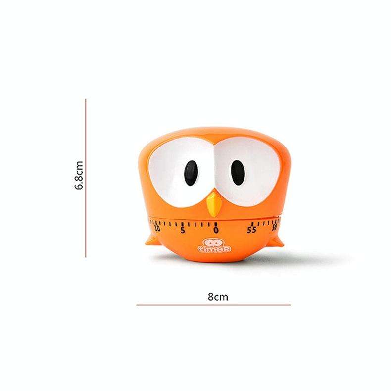 Cartoon Animal Owl Timer Kitchen Desktop Alarm Clock(Blue)