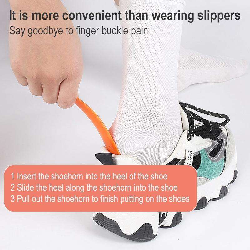 5 PCS 019 Plastic Shoehorn Household Shoes Auxiliary Shoe Puller, Specification: Curved, Color Ra...