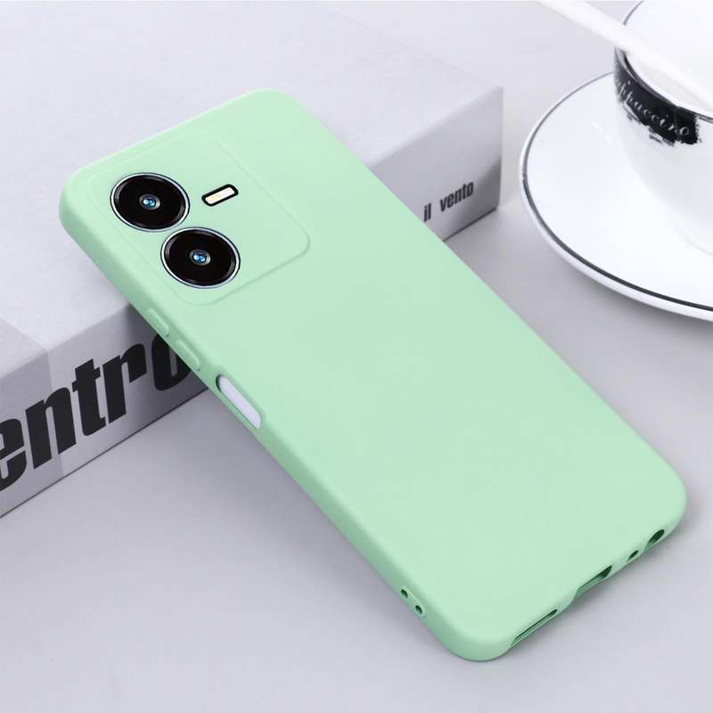 For vivo Y22 / Y22S 4G Solid Color Liquid Silicone Dropproof Full Coverage Protective Case(Green)