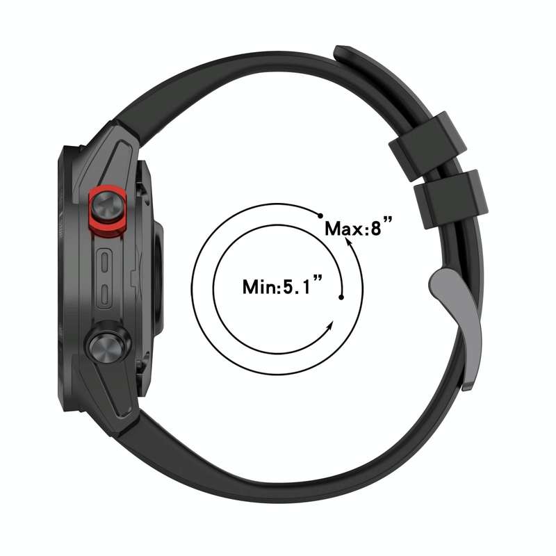 For Garmin Fenix 6X Pro 26mm Two-Color Sports Silicone Watch Band(Black+White)