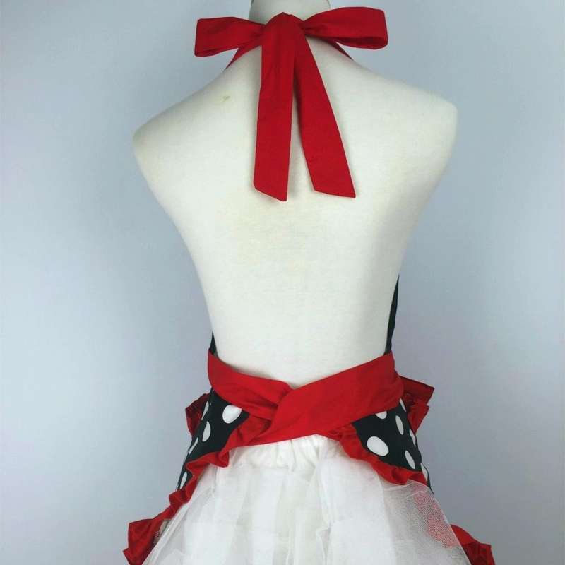 Cotton Dot Overalls Apron(Pink)