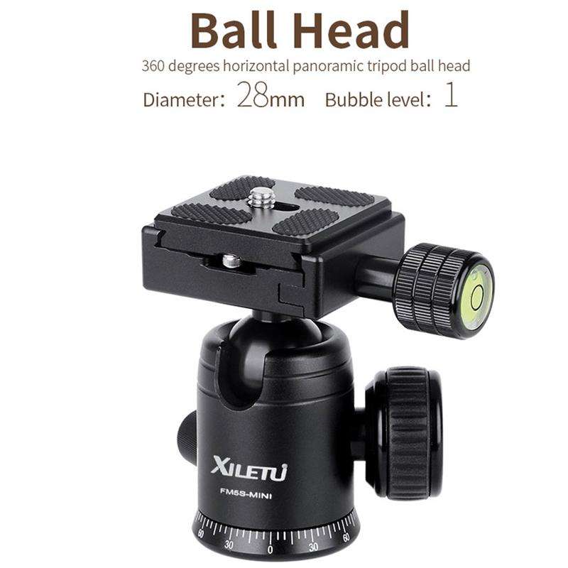 Xiletu FM5S-MINI 5-Section Folding Legs Mini Desktop Tripod Mount(Titanium)