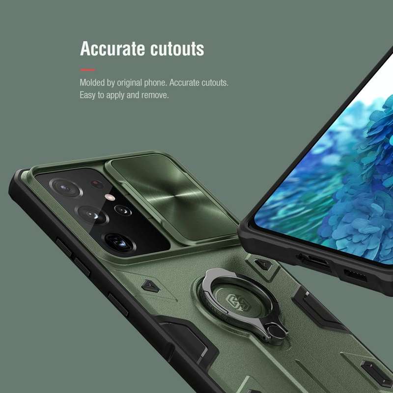 For Samsung Galaxy S21 Ultra 5G NILLKIN Shockproof CamShield Armor Protective Case with Invisible...