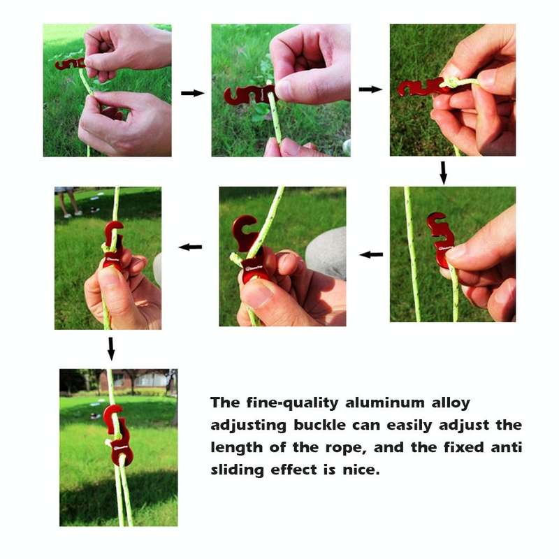 4m x 6 Rolls Outdoor Camping Tent Canopy Wind Rope Luminous Multi-Function Wind Rope Buckle Tent ...