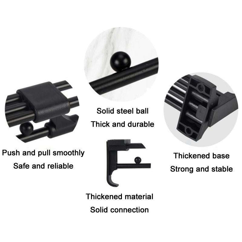 Y01B Plastic Head 16 inches Wardrobe Hardware Push-Pull Hanging Rod Clothes Rail