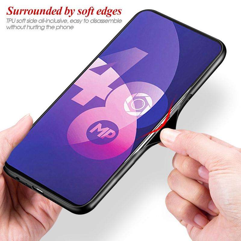 For OPPO F11 Pro Gradient Color Glass Case(Red Blue)