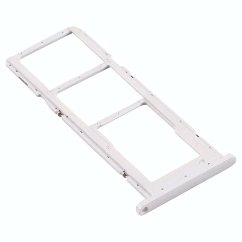 For Samsung Galaxy A02s SM-A025 SIM Card Tray + SIM Card Tray + Micro SD Card Tray (White)