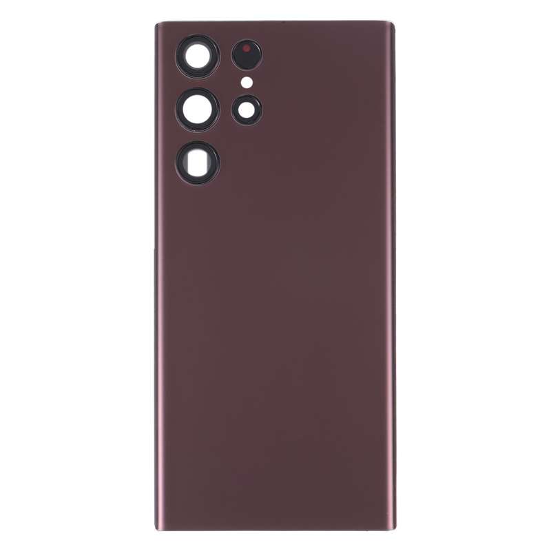 For Samsung Galaxy S22 Ultra 5G SM-S908B Battery Back Cover with Camera Lens Cover (Purple)