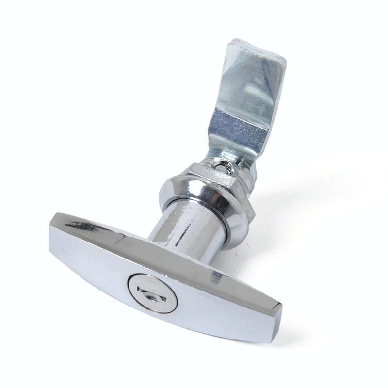 T Shape Handle Paddle Entry Door Latch & Keys Tool Box Lock for Trailer / Yacht / Truck (Silver)