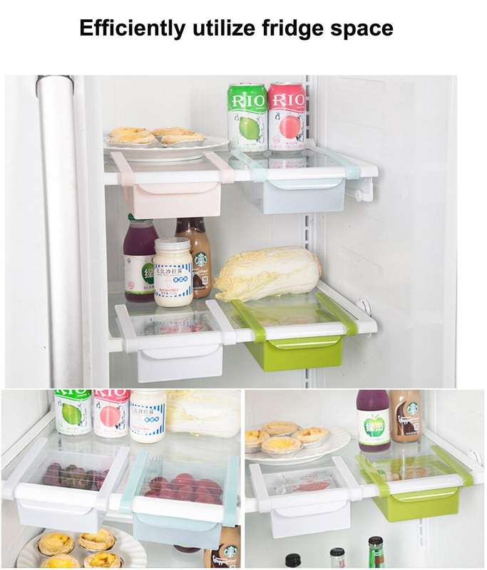 Drawer Style Fridge Preservation Layer Storage Rack (White)