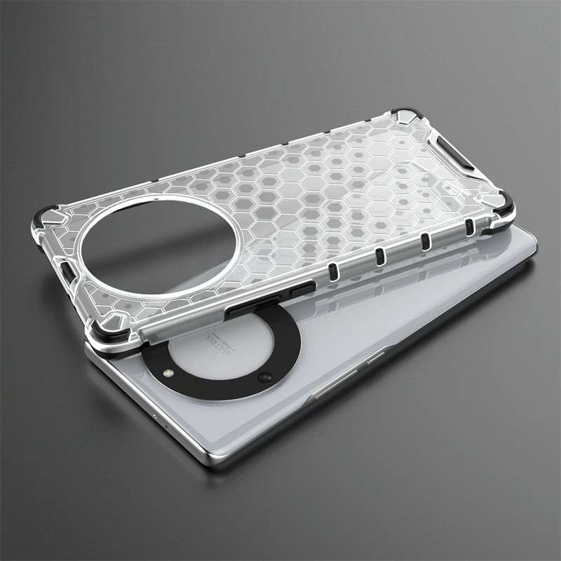For Honor X9A Shockproof Honeycomb Phone Case(Black)