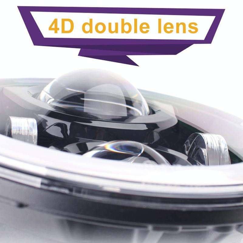 2 PCS 7 inch IP68 Waterproof 6500K 75W CREE LED Headlight Hi/Lo Beam Driving Lamp for Jeep Wrangl...