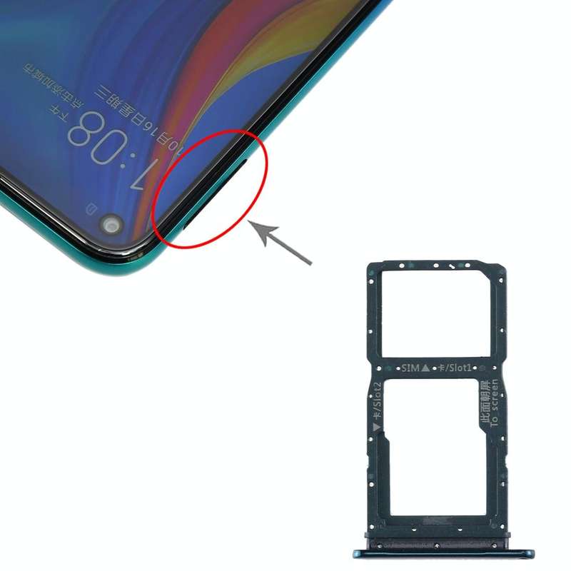 SIM Card Tray + SIM Card Tray / Micro SD Card Tray for Huawei Enjoy 10 Plus (Green)