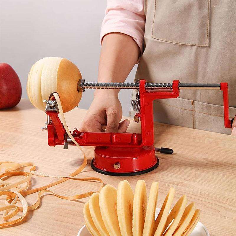 3 in 1 Multi-functional Fruit Peeling Slicing Stoning Peeler Machine(Red)