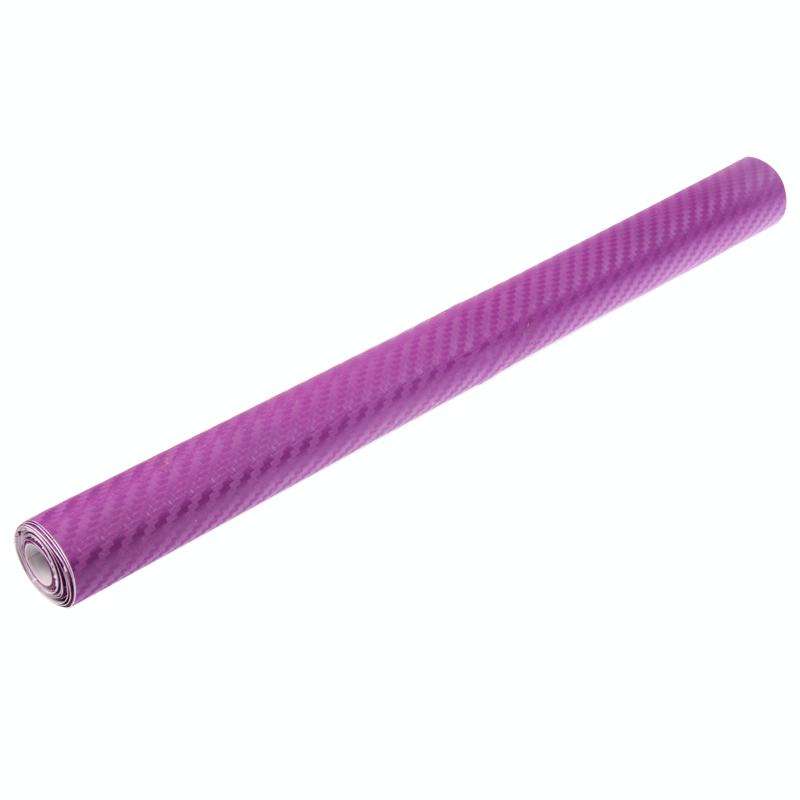 Car Decorative 3D Carbon Fiber PVC Sticker, Size: 127cm x 50cm(Purple)