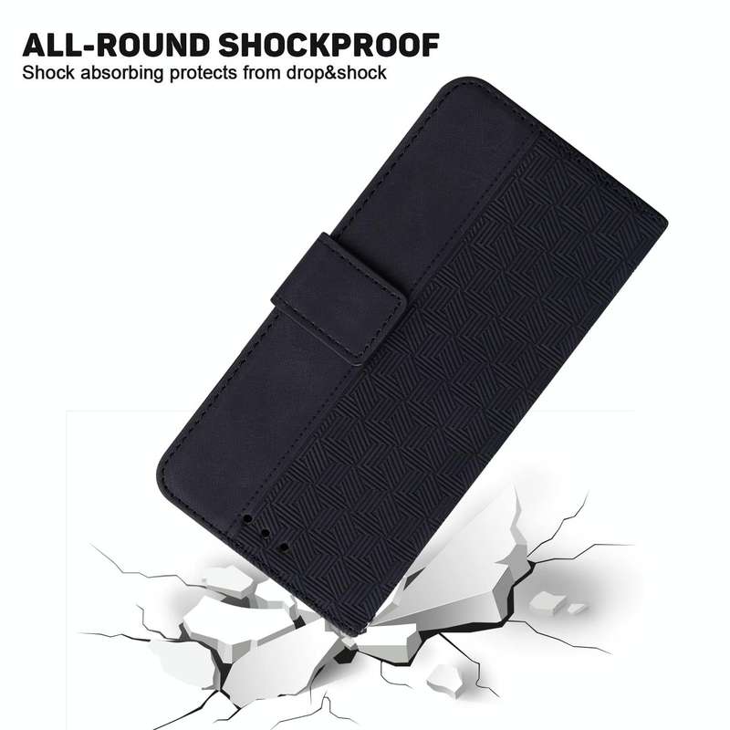For Honor 20 / Huawei nova 5T Geometric Embossed Leather Phone Case(Black)