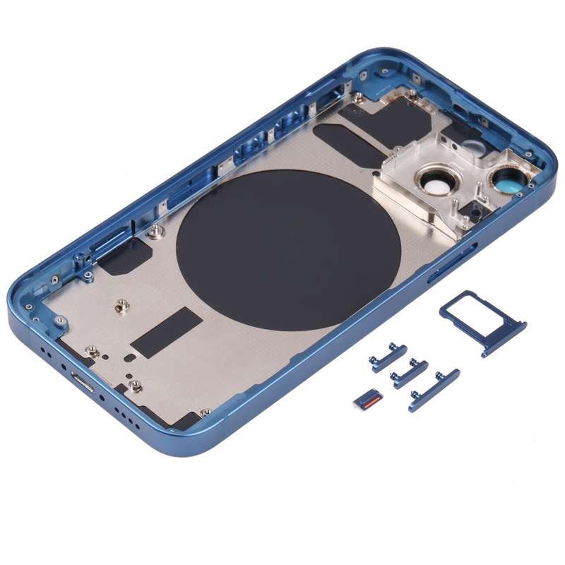 Back Housing Cover with SIM Card Tray & Side  Keys & Camera Lens for iPhone 13 Mini(Blue)