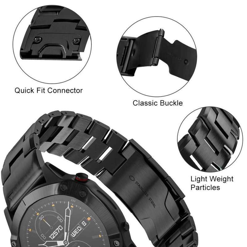 For Garmin Fenix 6 Sapphire GPS 22mm Titanium Alloy Quick Release Watch Band(Titanium Gray)