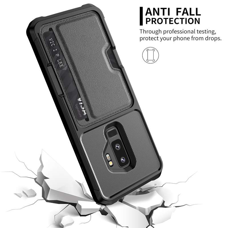 For Samsung Galaxy S9+ ZM02 Card Slot Holder Phone Case(Black)