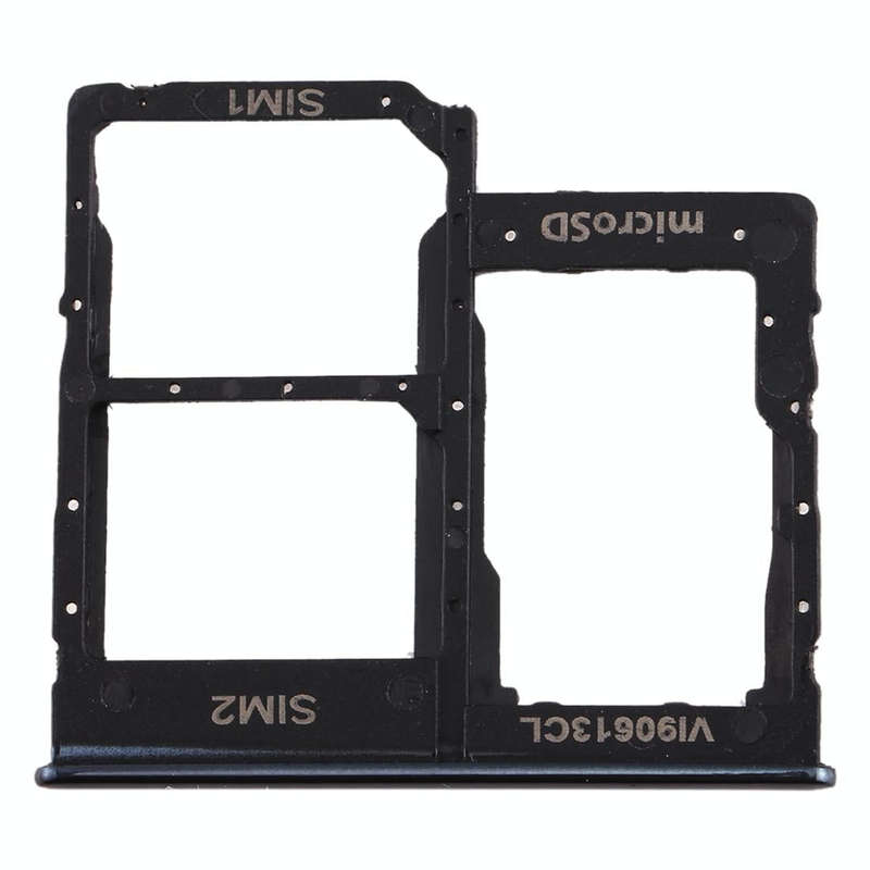 For Galaxy A40 SIM Card Tray + SIM Card Tray + Micro SD Card Tray (Black)