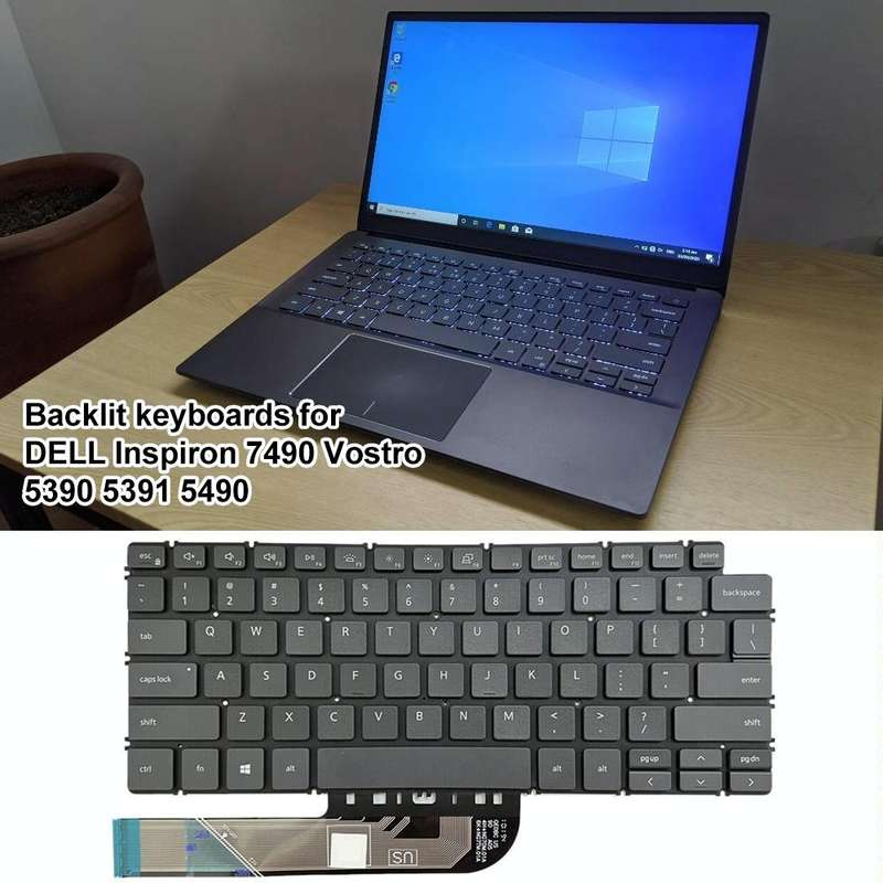 For Dell Inspiron 7490 / Vostro 5390 US Version Backlight Laptop Keyboard(Black)