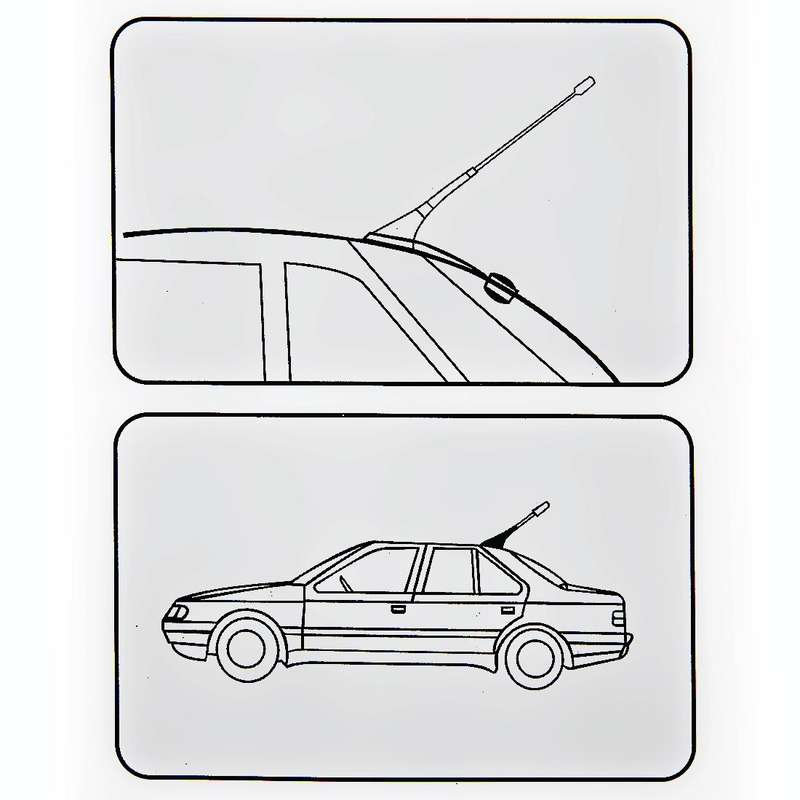 PS-08 Long Modified Car Antenna Aerial 47cm (White)