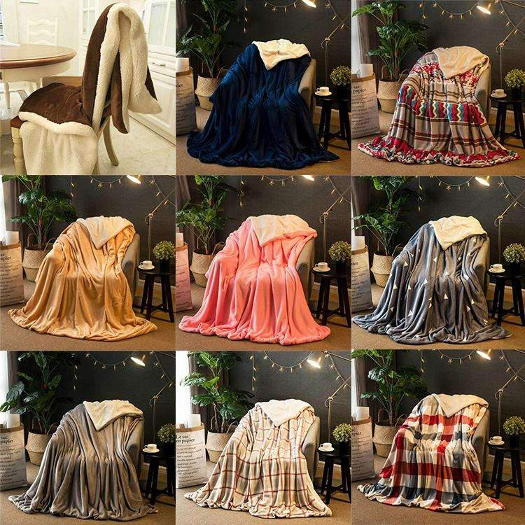 Winter Sofa Blanket Double Thick Cashmere Coral Fleece Ofice Nap Blanket, Size:2x2.3m(Camel)