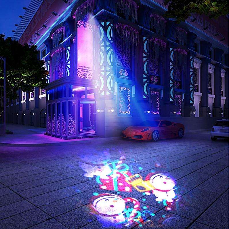 8W Christmas Colorful Rotating Laser Atmosphere Light Random Pattern Delivery AU Plug with 4 Cards