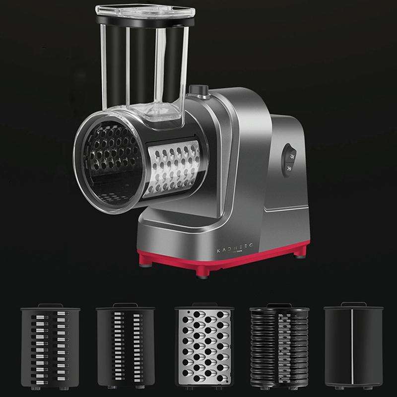 Kacheeg Electric Vegetable Cutter Multifunctional Automatic Slicer, CN Plug, Style: With 5 Knives