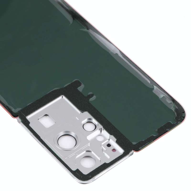 For Samsung Galaxy S21 Ultra 5G Battery Back Cover with Camera Lens Cover (Pink)